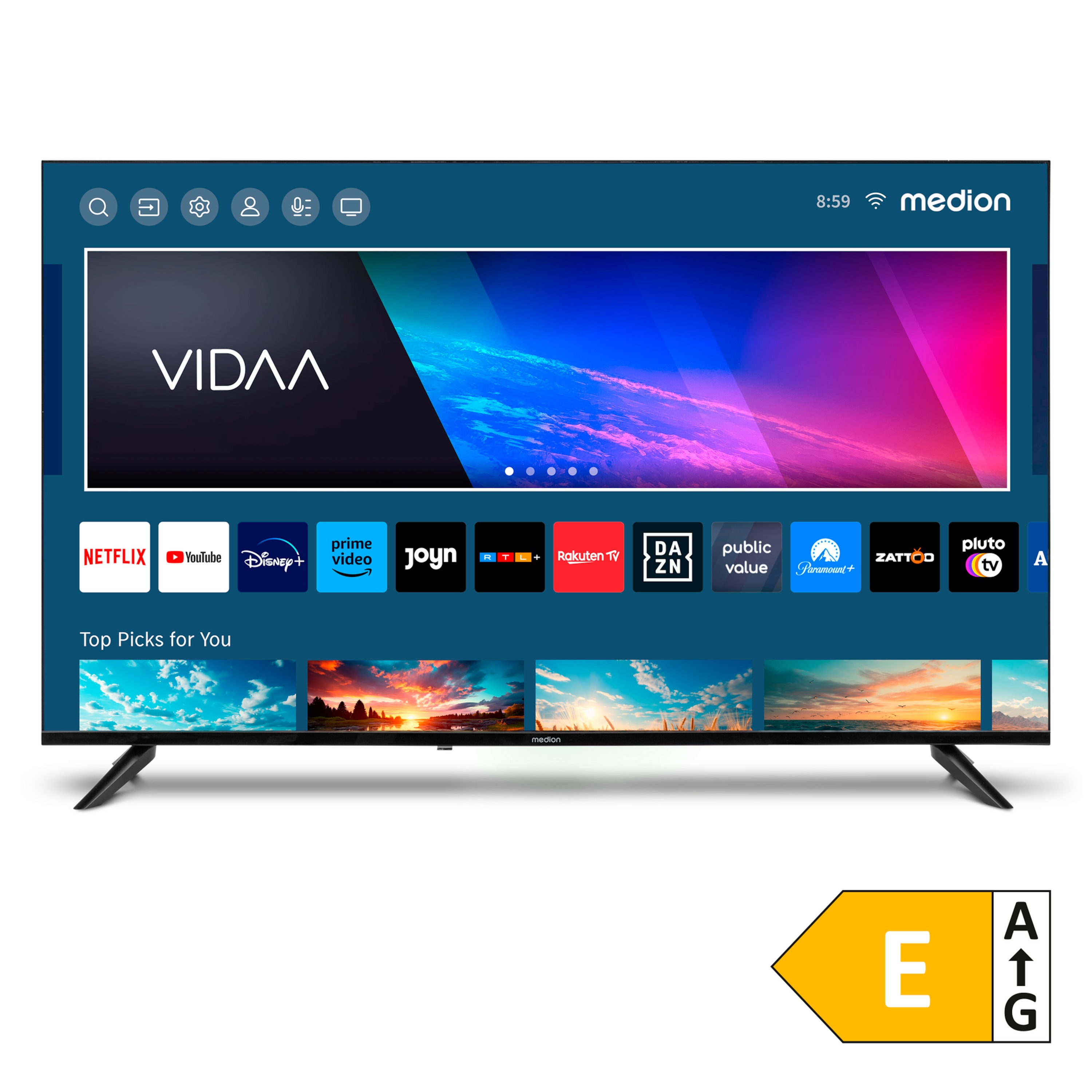 MEDION Entertainment-Bundle - LIFE® X15015 (MD 31641) Ultra HD LCD Smart-TV, 125,7 cm (50'') Ultra HD Display + Soundbar 2.1.  (MD45001)