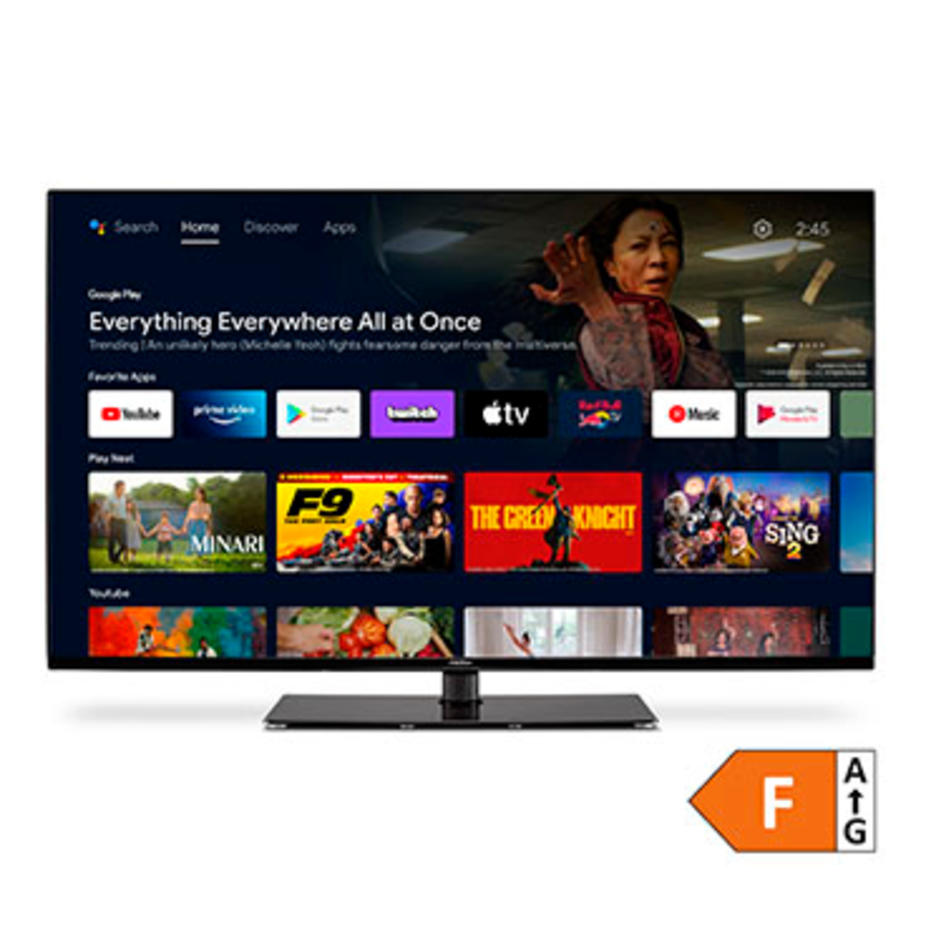 MEDION LIFE X14316 (MD30880) Android TV™, 108 cm (43'') Ultra HD Smart-TV, HDR, Dolby Vision®, Micro Dimming, PVR ready, Netflix, Amazon Prime Video, Bluetooth®, Dolby Atmos, DTS Virtual X, DTS X, HD Triple Tuner, CI+
