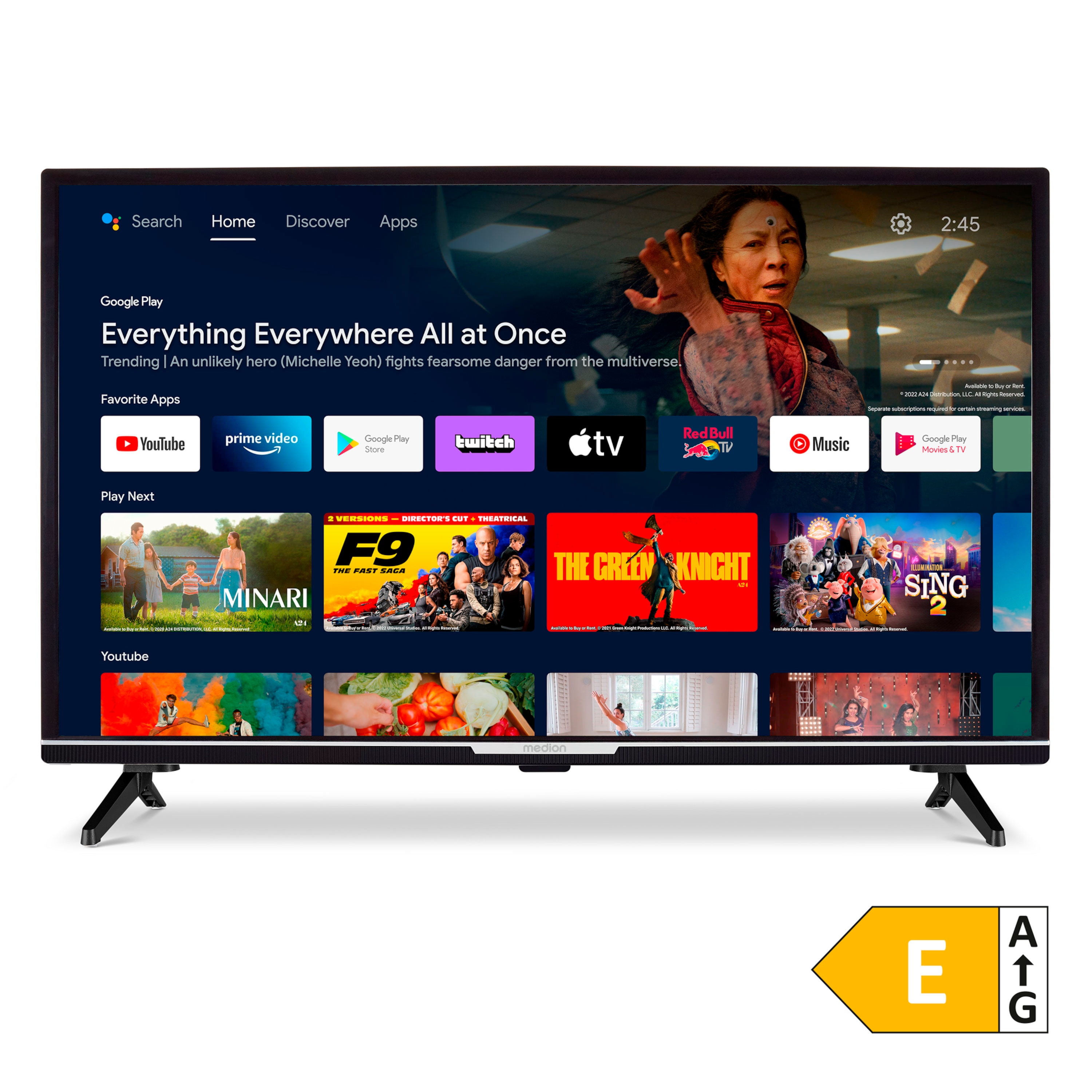 Ready To günstig Kaufen-MEDION LIFE® P13242 (MD 30042) Android TV, 80 cm (32''), Full HD Display, HDR, PVR ready, Bluetooth®, Netflix, Amazon Prime Video. MEDION LIFE® P13242 (MD 30042) Android TV, 80 cm (32''), Full HD Display, HDR, PVR ready, Bluetooth®, Ne