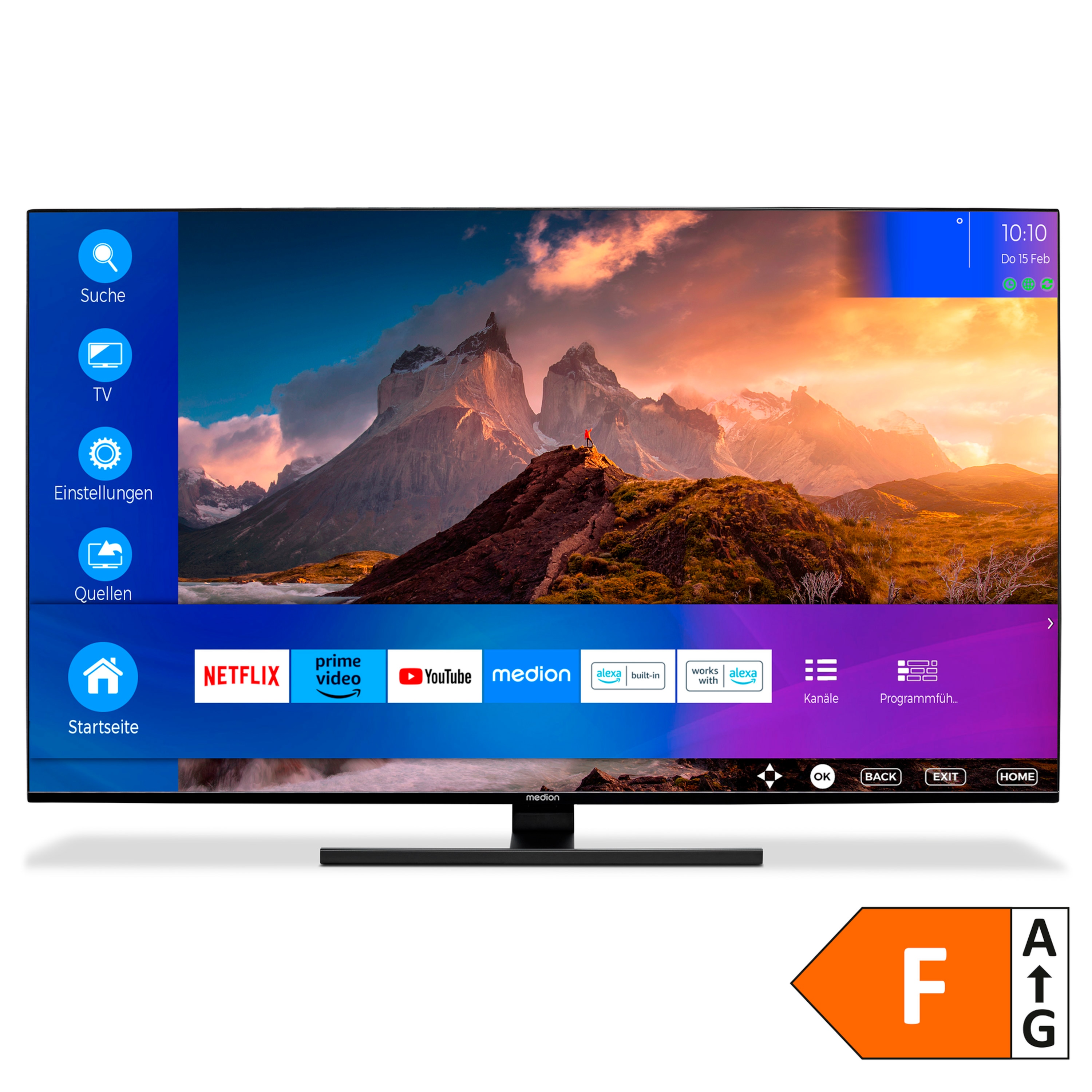 Life Is  günstig Kaufen-MEDION LIFE® X15528 (MD 30962) QLED Smart-TV, 138,8 cm (55'') Ultra HD Display + Soundbar Atmos (MD44022)  - ARTIKELSET. MEDION LIFE® X15528 (MD 30962) QLED Smart-TV, 138,8 cm (55'') Ultra HD Display + Soundbar Atmos (MD44022)  - ARTIKELSET . 